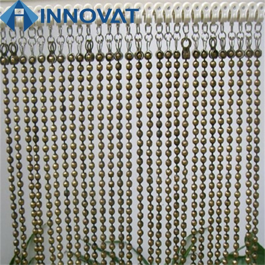 Wholesale Custom Size Luxury Metal Bead Curtains/String Ball Chain Room Dividers Decorate Door Beaded Curtain