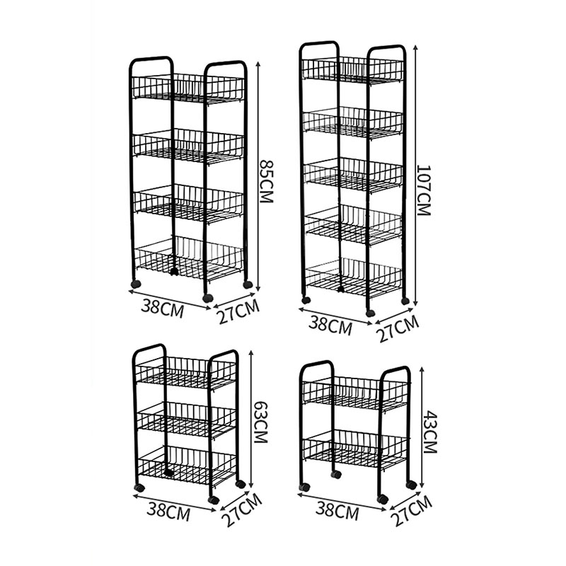 Wholesale Simple Bookshelf Snack Storage Storage Organization Floor Multi-Layer Trolley Dormitory Rack