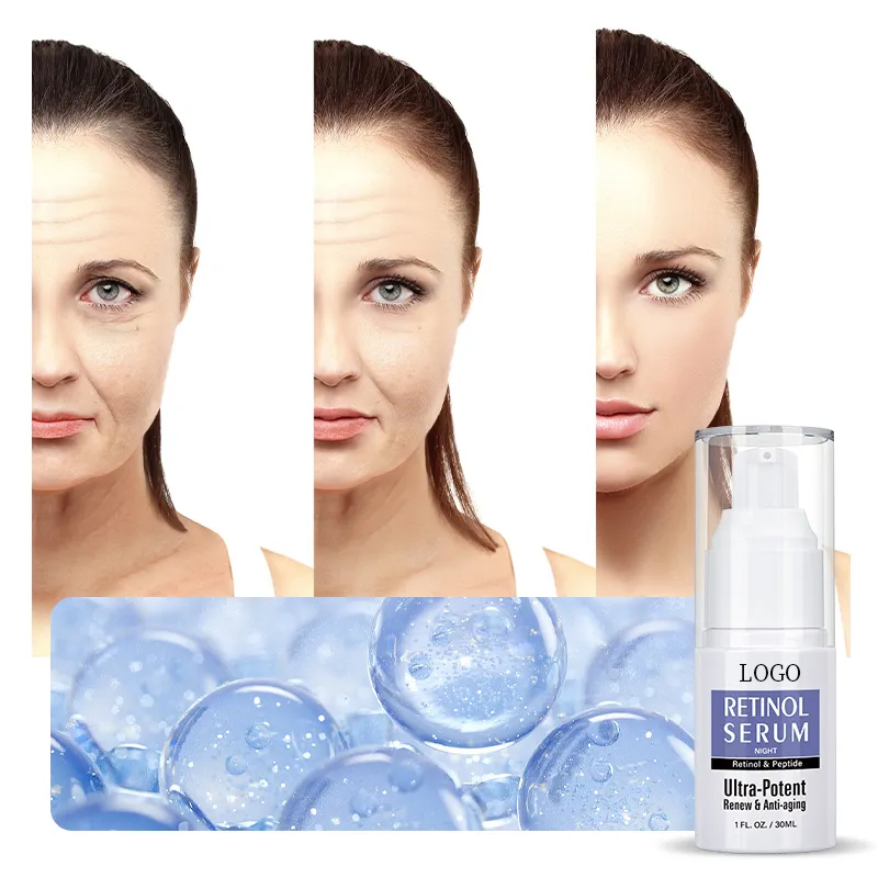 Private Label OEM Skin Care Anti Aging Wrinkle Brightening Hyaluronic Acid + Vitamin E Face Retinol Serum