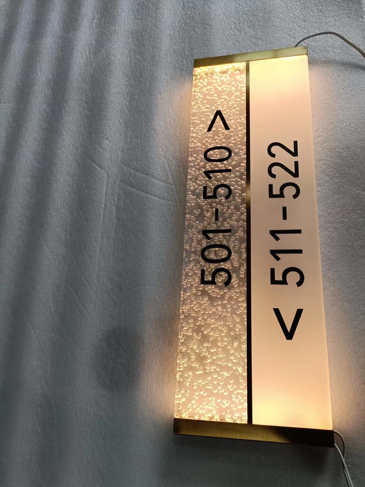 Hotel Room Door Number Illuminated LED Light Sign Stainless Steel Etched Plaques