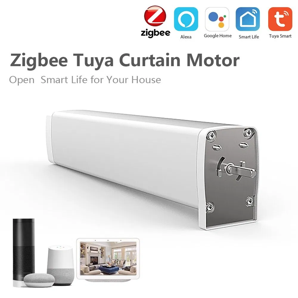 Zigbee Smart Tuya Remote Control Curtain Motor Work with Alexa and Google Home