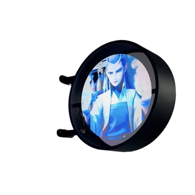 Interactive Holographic Display Kiosk with Round Aluminum Alloy Design