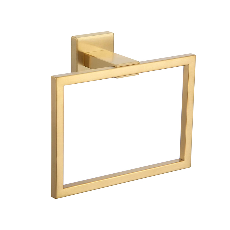 Gold Adhesive Bathroom Accessories Set Hand Towel Ring Stainless Steel Bath Towel Hoop Hanger Holder