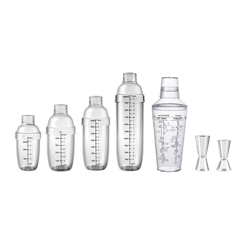 Food Grade Barware Plastic Cocktails Shaker Clear Beverage Shaking Ice Shaker Bottle