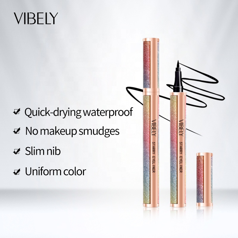 Eye Makeup Quick Dry Waterproof Sweatproof Lasting Smooth Black Eyeliner