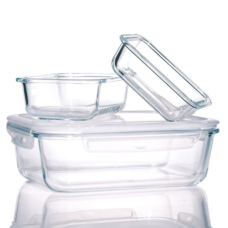 Heatable and Durable Square Round Borosilicate Glass Lunch Box