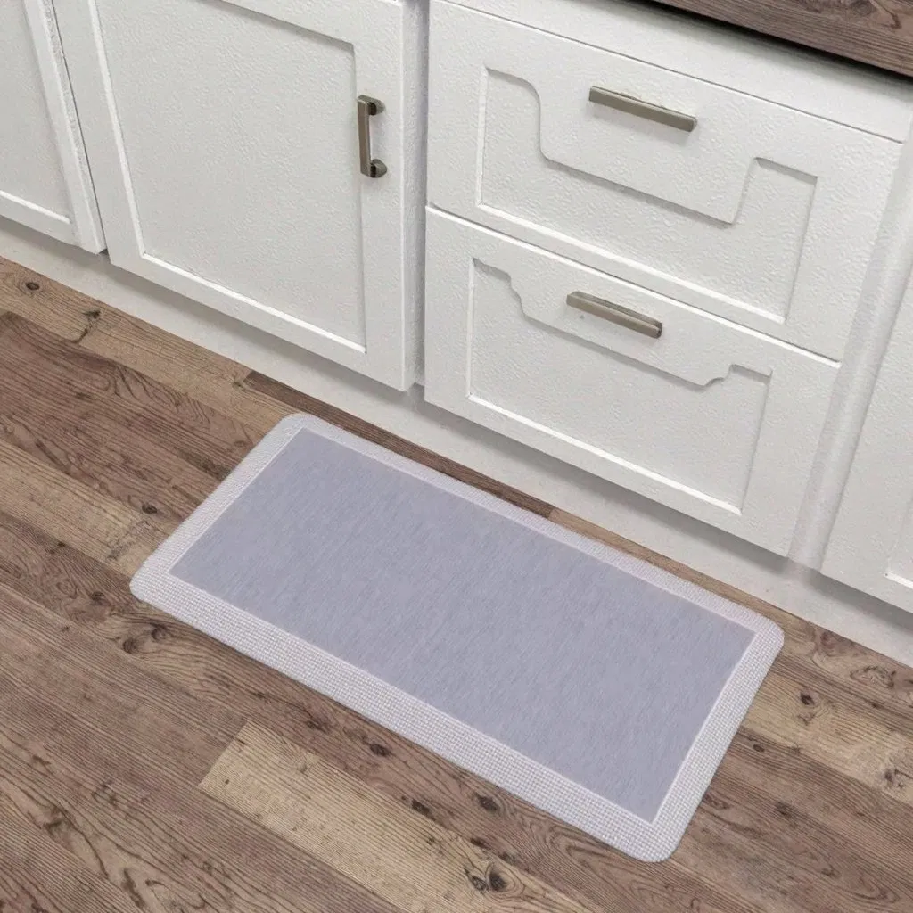 Custom Wholesale Non-Slip Recycled PU Foam Cushioned Woven Fabric Anti-Fatigue Kitchen Mat