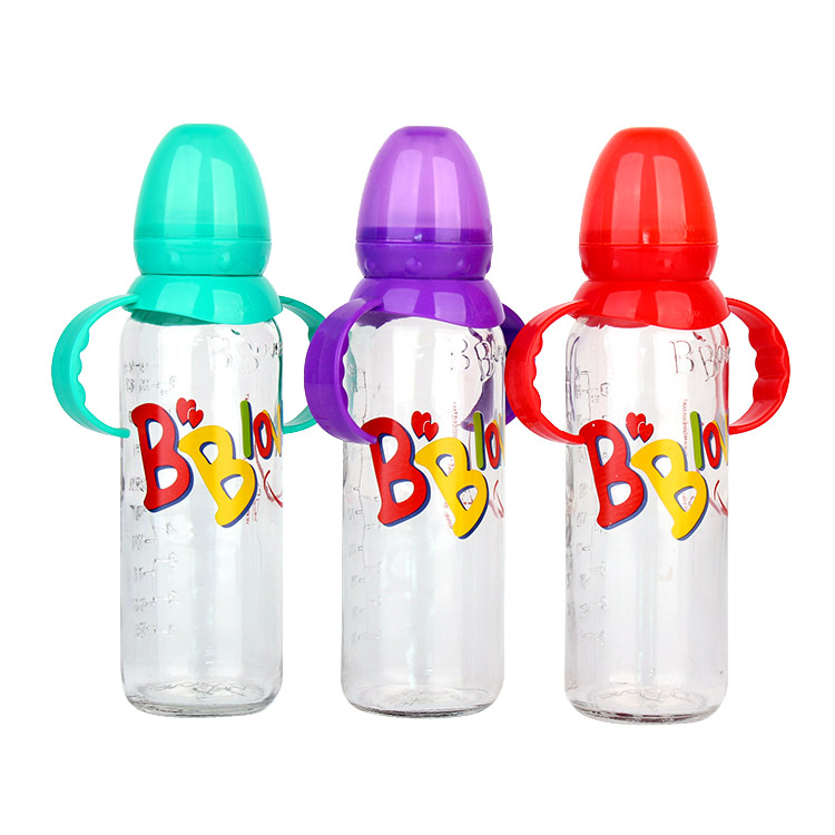 240ml Glass Baby Feeding Bottle with Handle for Wholesale