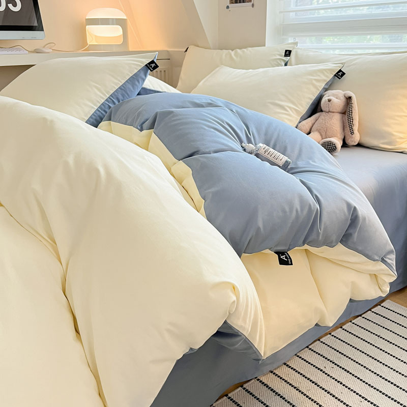 100% Cotton 4 PCS Bedsheet Hotel Bedding Bed Linen Sheet Set