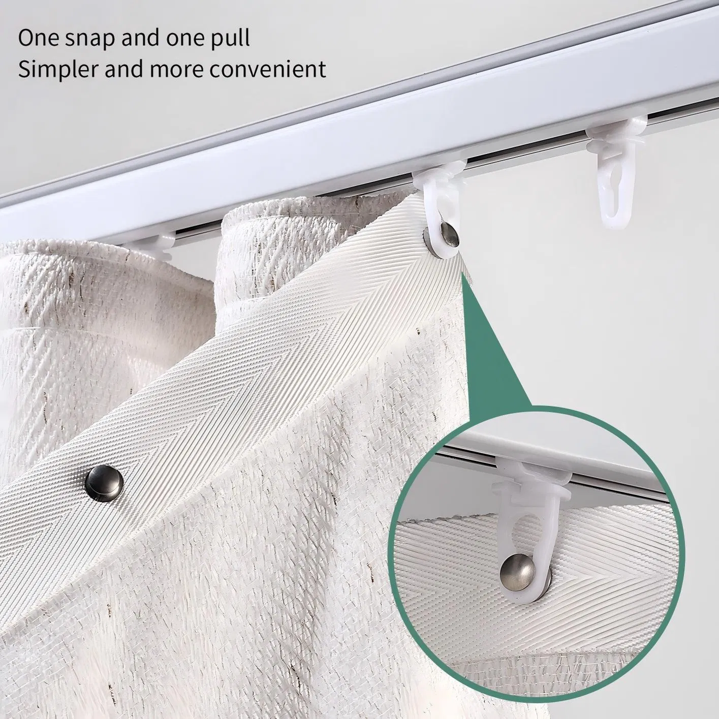 Modern Style Aluminum Alloy Square Curtain Track for Conference Room Window Shading