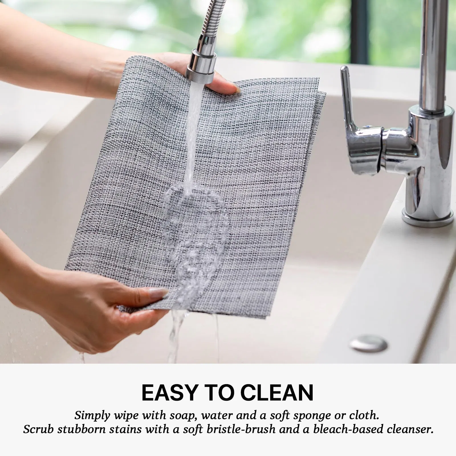 Indoor/Outdoor Washable Plastic Woven Placemats Dining Table Mats