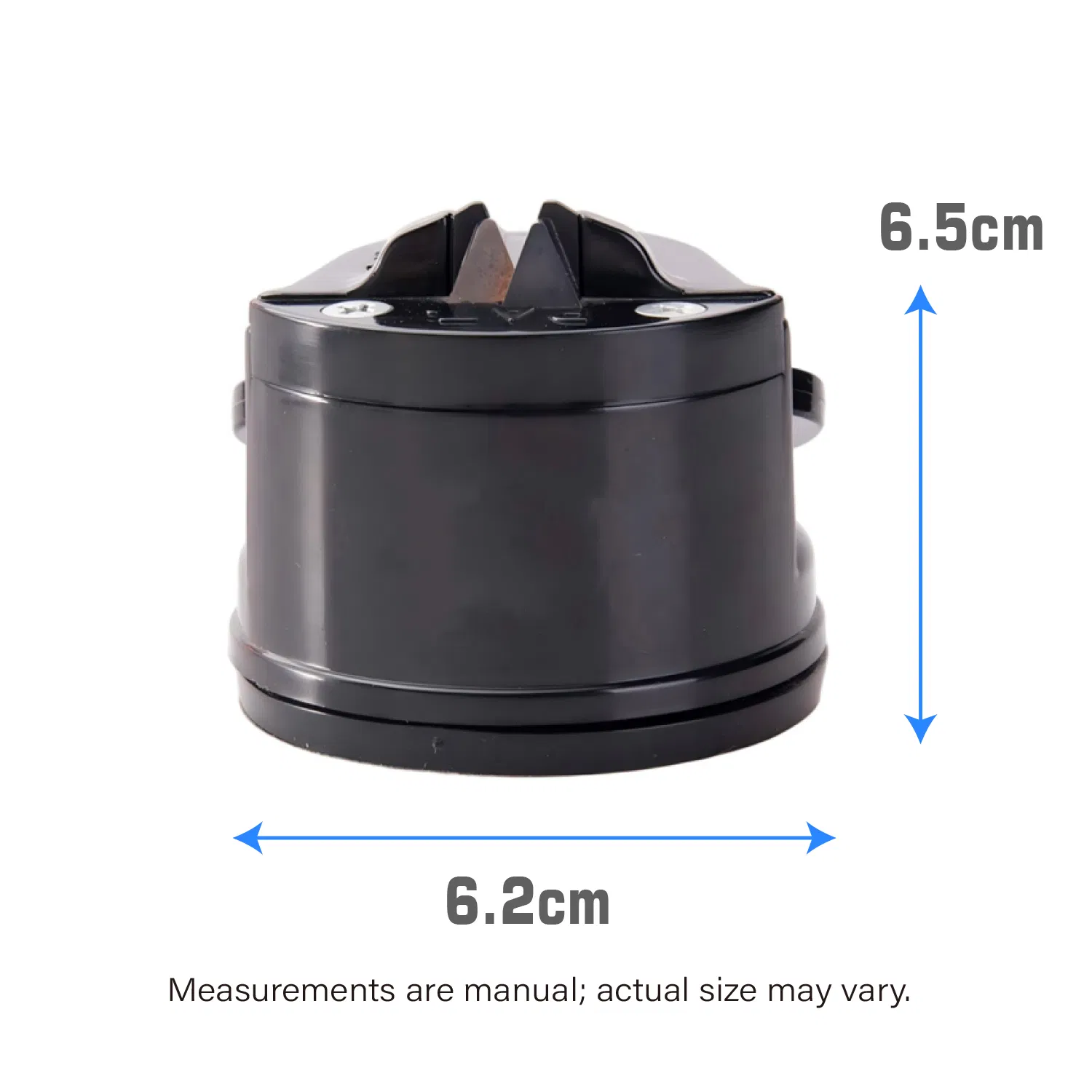 Black Knife Sharpener Powergrip Suction Base 200X Force Increase Mini Size Fast 3 Step Sharpening for Most Kitchen Knives Tool