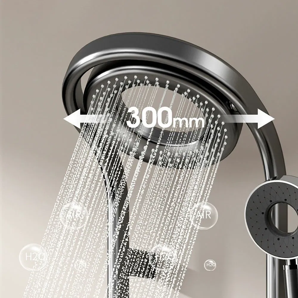 Gun Grey Stainless Steel LED Digital Display Shower Panel
