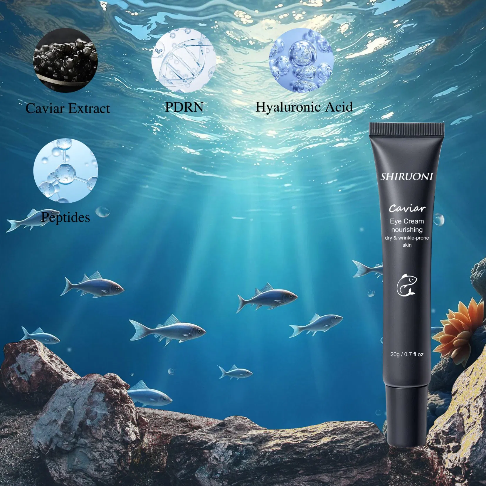 Wholesale Nourishing Moisturizing Lifting Firming Anti-Aging Caviar Eye Cream for Skin Care