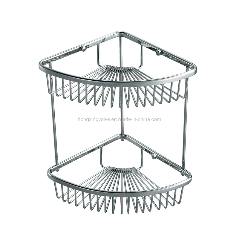 Двухъярусная настенная мыльница из латуни хром