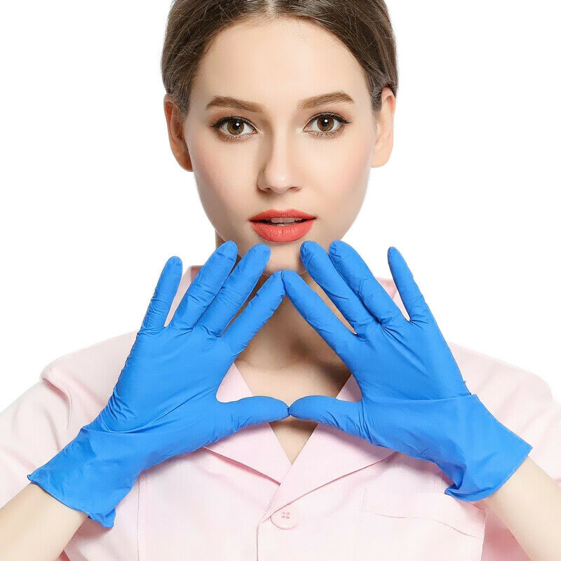 Protective White Black Blue Disposable Nitrile Examination Gloves