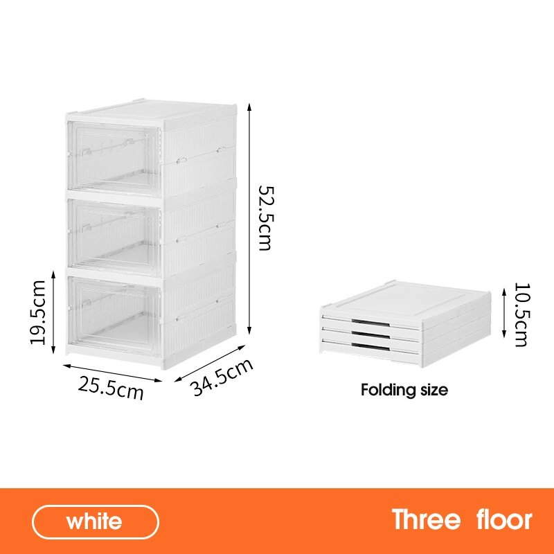 Free Installation Transparent Small Folding Shoe Storage Plastic Box