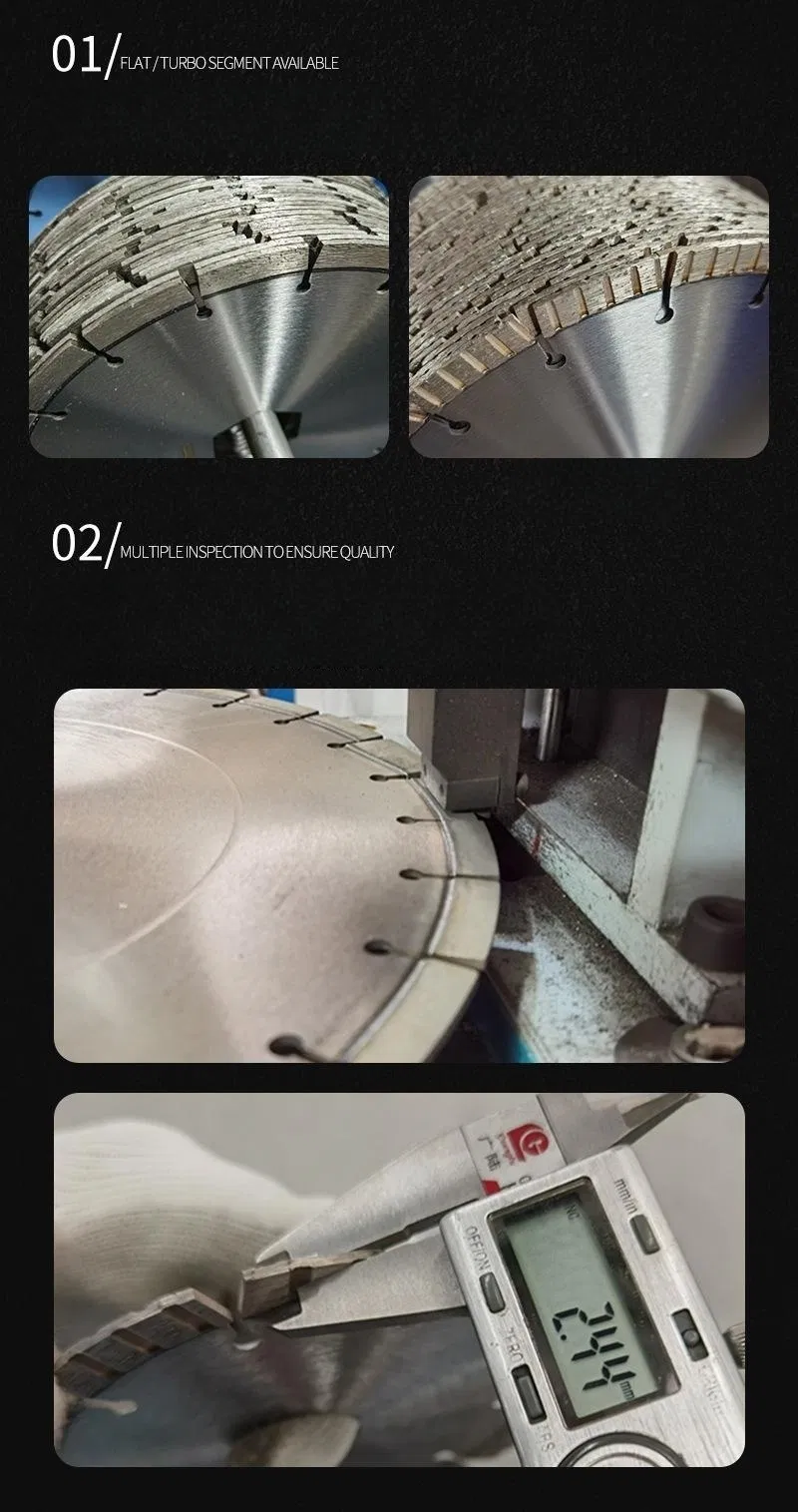 High Quality Laser Welded Segment Diamond Saw Blade Welding Cutting Disc for Reinforced Granite Block Bricks Concrete Cutting