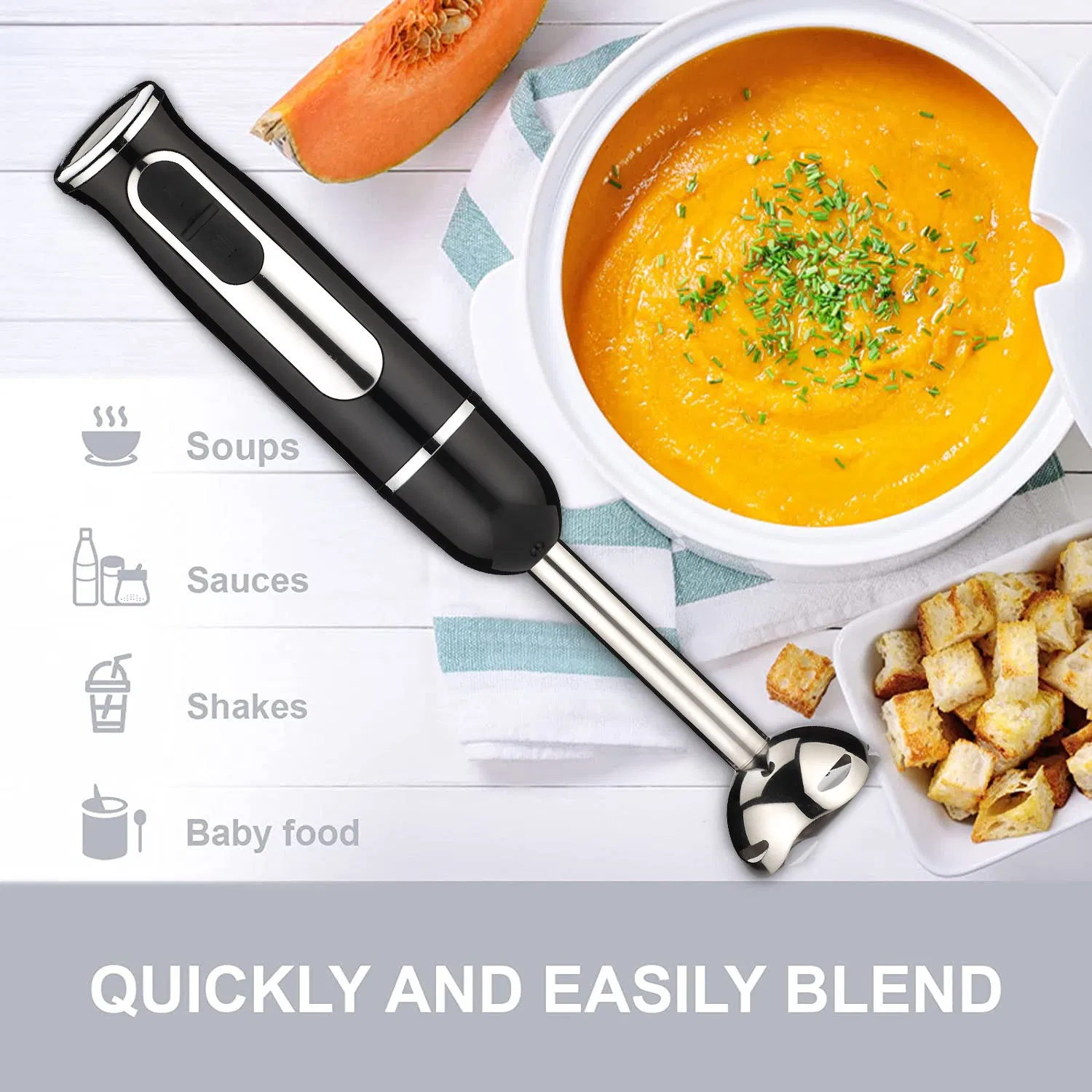 Household 2 Speeds DC Full Copper Motor Electrical Hand Blender