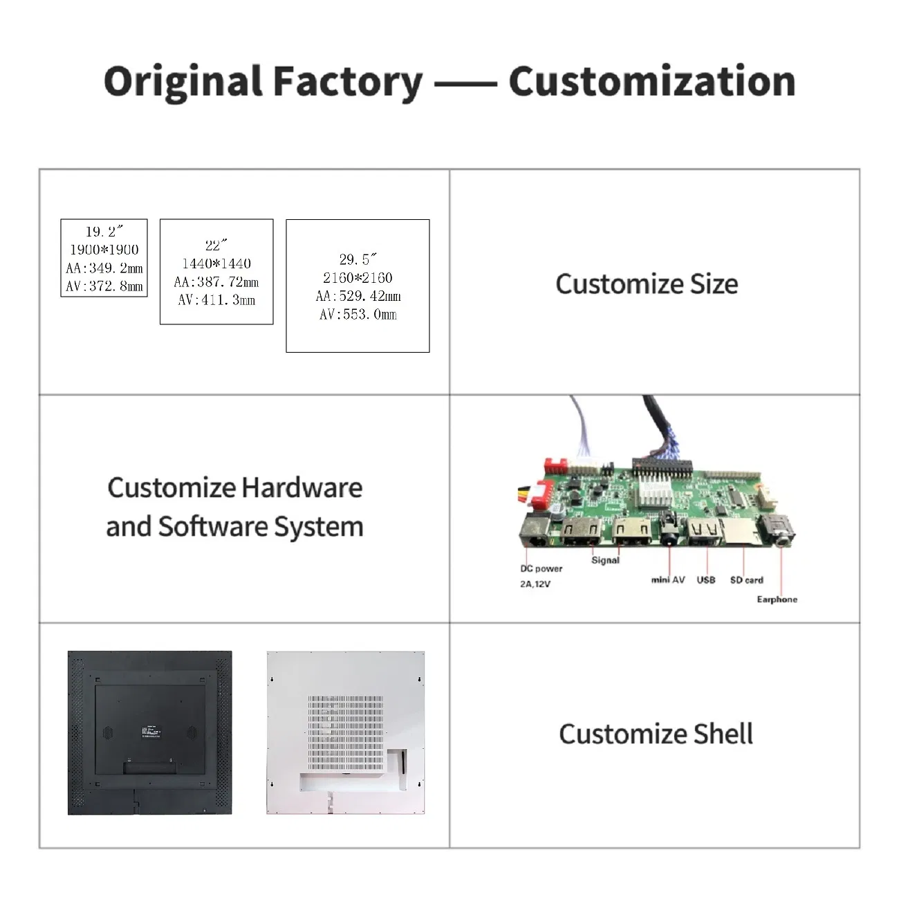 Custom Anti Glare Anti Dazzle 4K 8K Outdoor Indoor Digital Frame Photo Picture Video LCD Display for Industry/Medical