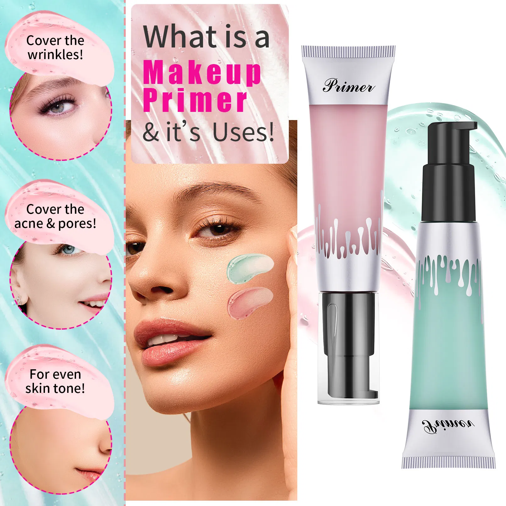 Private Label Smooth Face Foundation Primer Gel Waterproof Primer Makeup Full Coverage Mineral Makeup Primer OEM