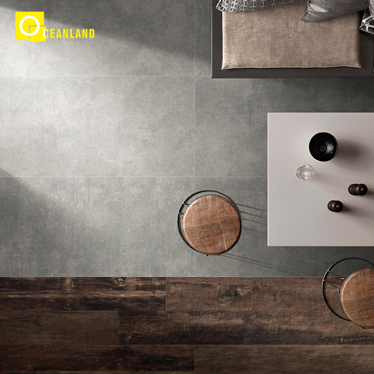 Dark Grey Ceramic Polished Floor Thin Full Body Porcelain Flooring Tile 800X1400