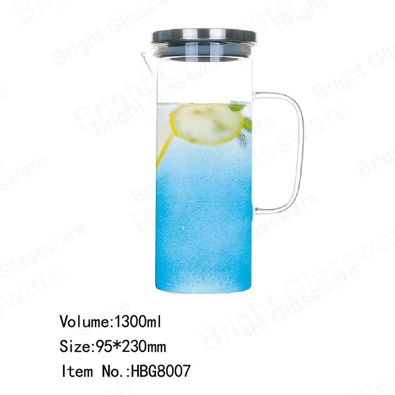 Large High Borosilicate Heat Resistant Glass Pitcher Jugs with Lid