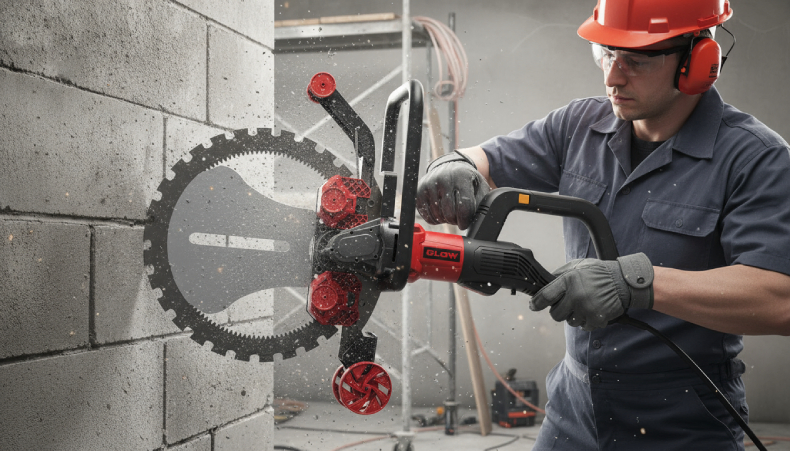 Glgw 6000W Concrete Cutting Saw High Frequency Brushless Ring Saw Concrete Cutter Machine with Water Pump