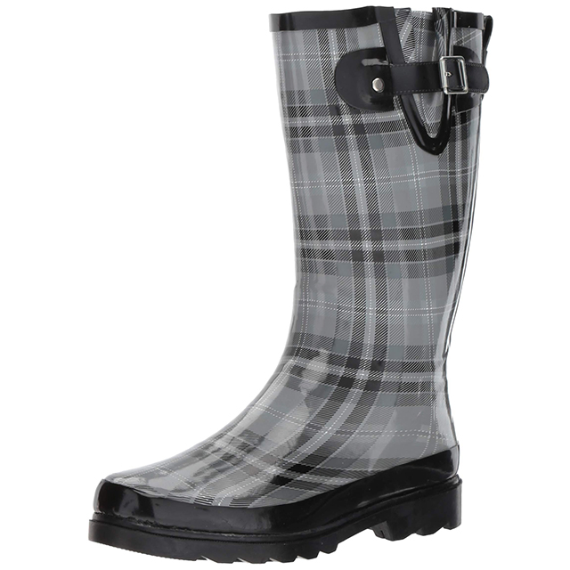 Ladies Women's Printed Waterproof Rubber Boots with Buckle