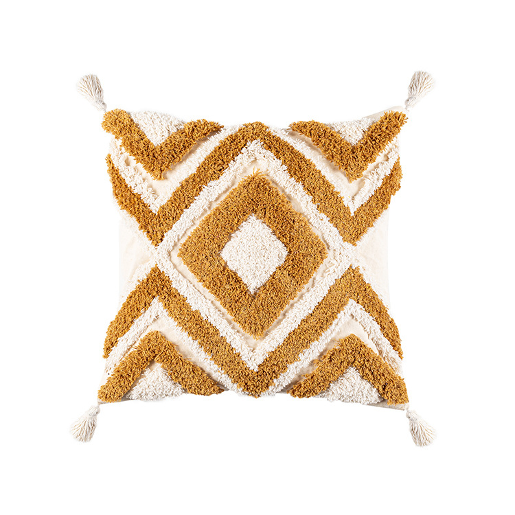 Unique Jacquard Cushion Cover Boho Linen Cushion for Trendy Sofa and Bedding