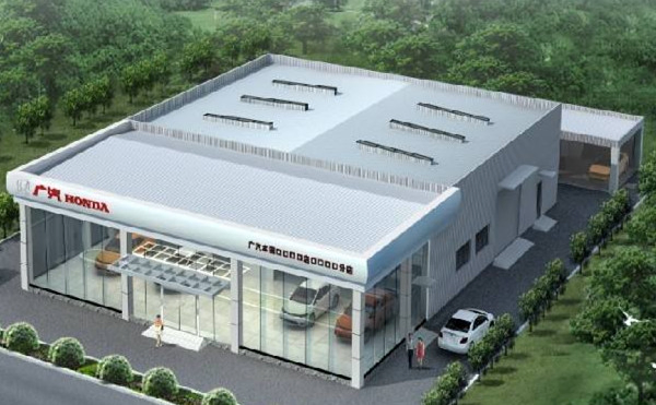 Light Steel Structure Administration Building Prefabricated Hall Showroom