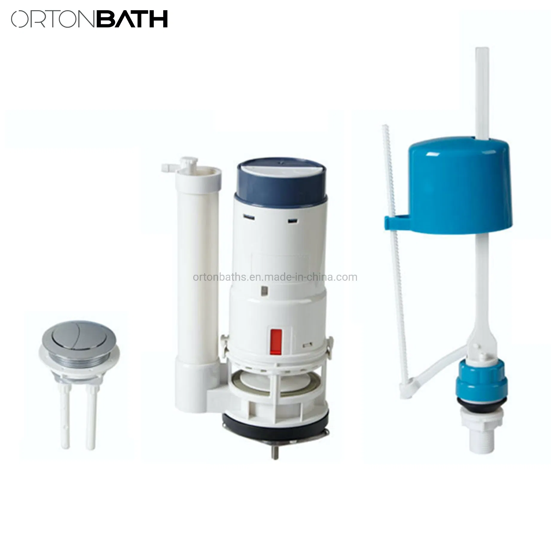 Ortonbath Universal Water-Saving Toilet Repair Kit with Dual Flush Valve, Lever Handle, White Water-Saving Dual Flush