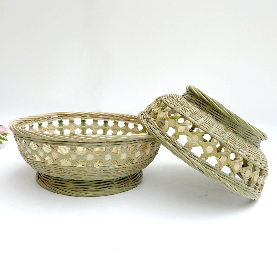 Плетеная корзина для фруктов и десертов из бамбука