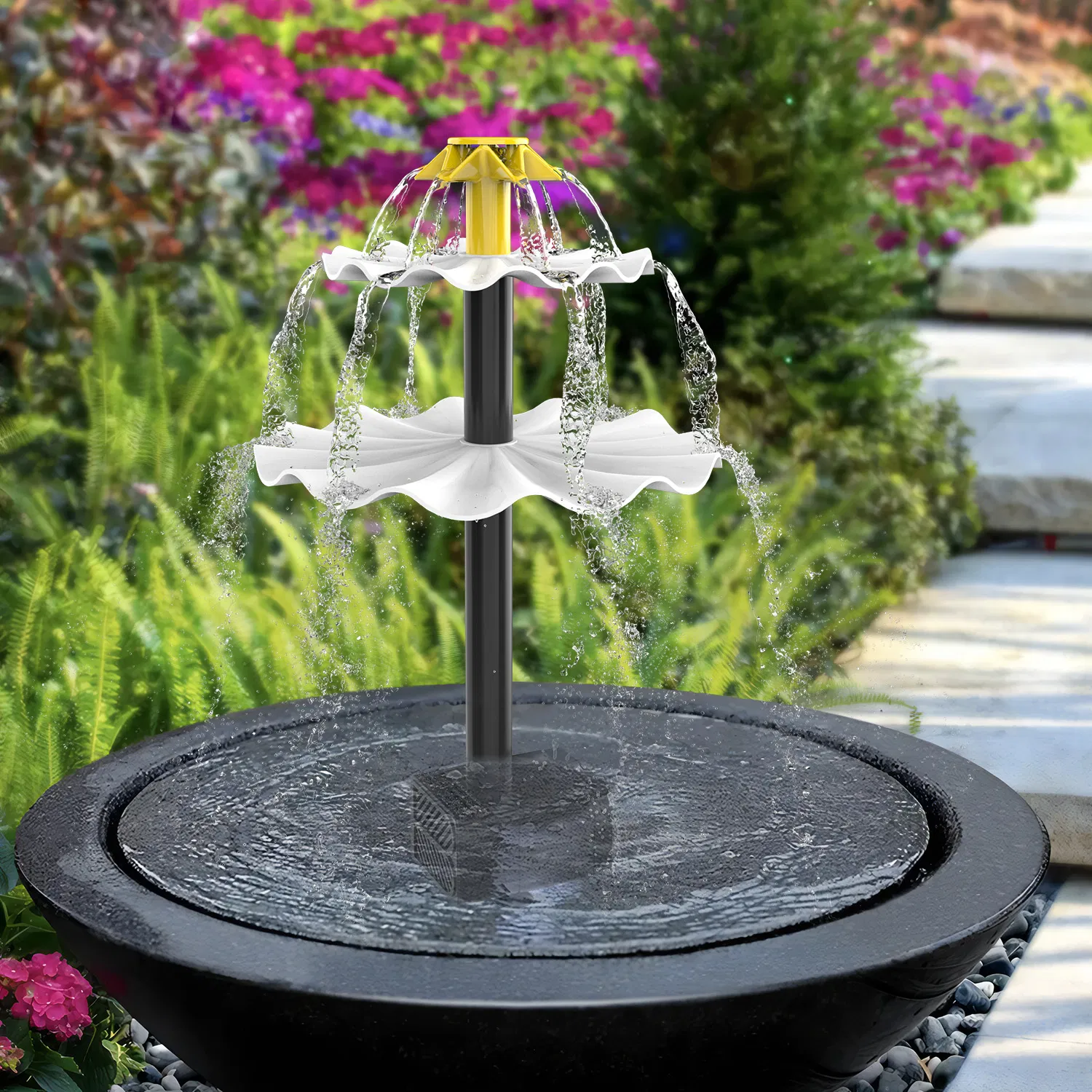 Attractive 2W Solar Powered Fountain for Enhancing Outdoor Environments