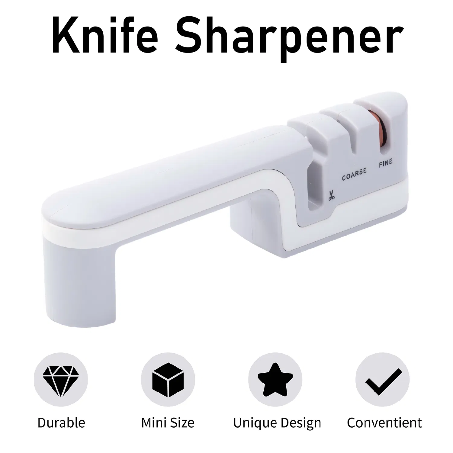 3 Stage Knife Sharpener Coarse Fine Scissor Non Slip Ergonomic Kitchen Tool
