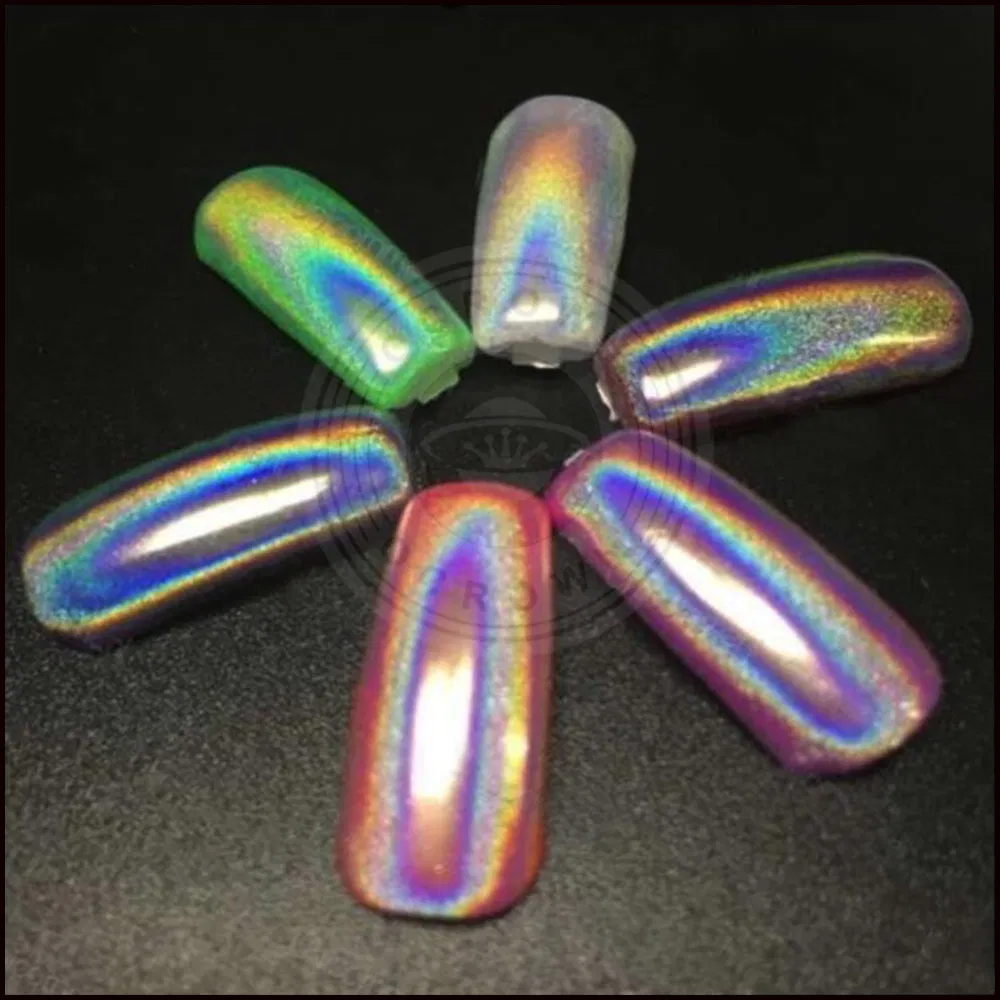 Unicorn Holographic Chrome Mirror Laser Rainbow Nail Gel Polish Pigment