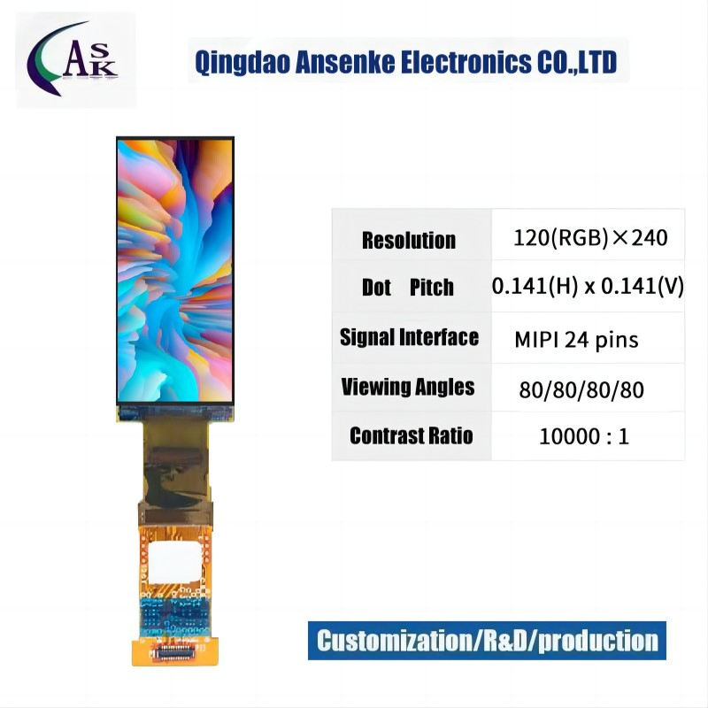 Гибкий OLED-дисплей 1.5 дюйма 120x240 SPI AMOLED