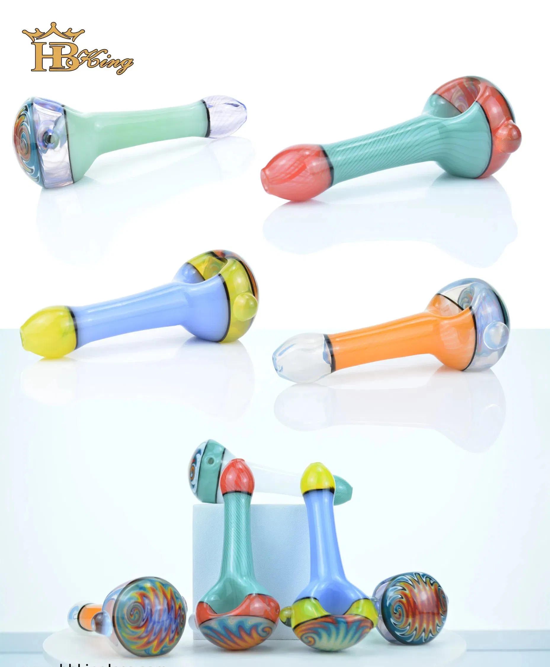 Latest Multiple Styles American Color Rod Glass Water Pipe Spoon Hand Pipe