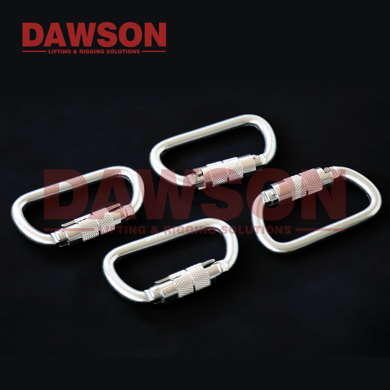 Dawson D Shaped Self-Locking Safety Steel Carabiner Hooks