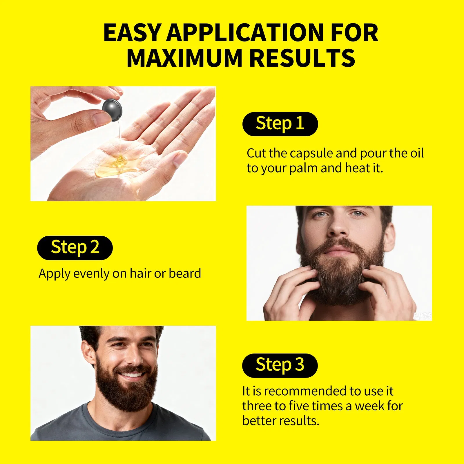 Sevich 30PCS Men's Care Capsule Factory Wholesale Repair Damaged Vitamin Hair&Beard Essential Capsule