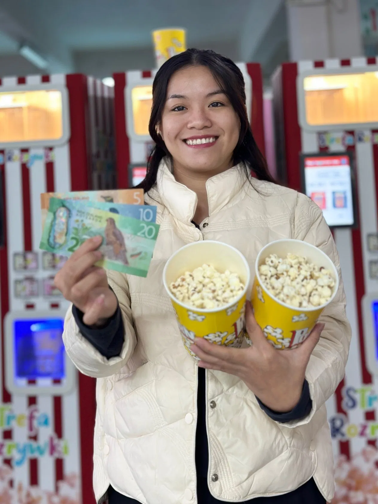 Coin Operated Cinema Popcorn Making Machine Automatic Snacks Popcorn Vending Machine