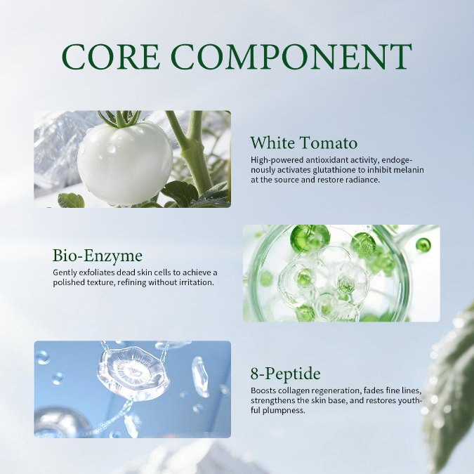 OEM/ODM Crystal White Tomato Bio-Enzyme Polishing 8-Peptide Full-Spectrum Blue Light Protection Skin Rejuvenation Mask