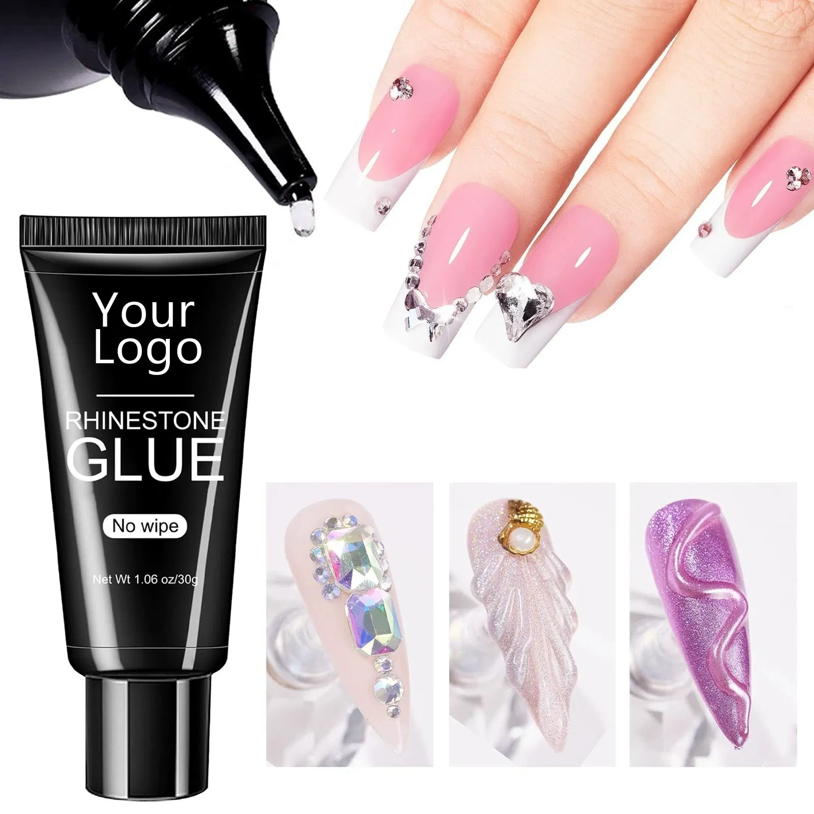 No Wipe Clear for Nail Designs 30g Rhinestone Glue UV Gel Polish