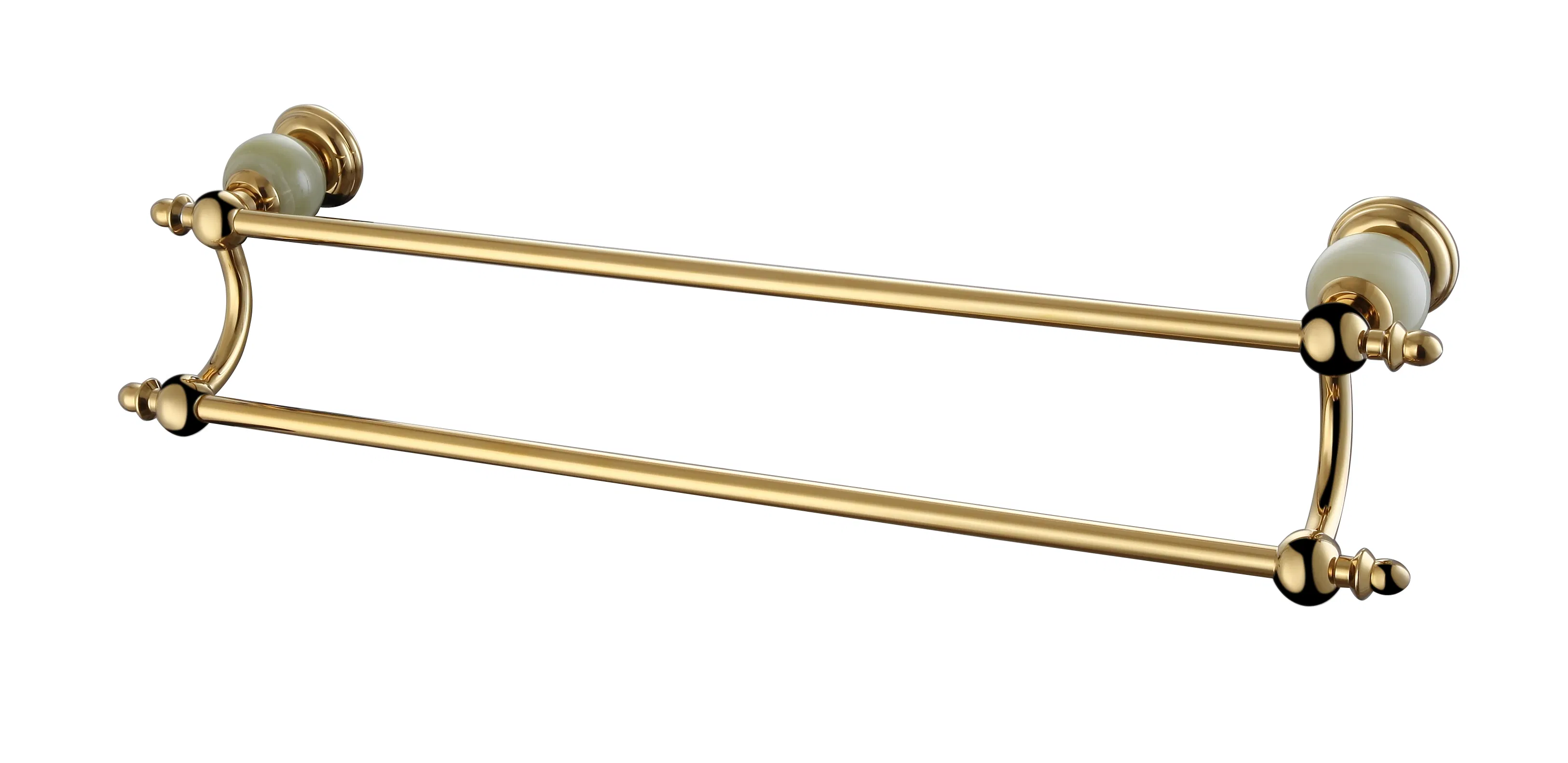 Bathroom Accessories Brass Plating Gold Jade Marble Towel Bar Towel Bar
