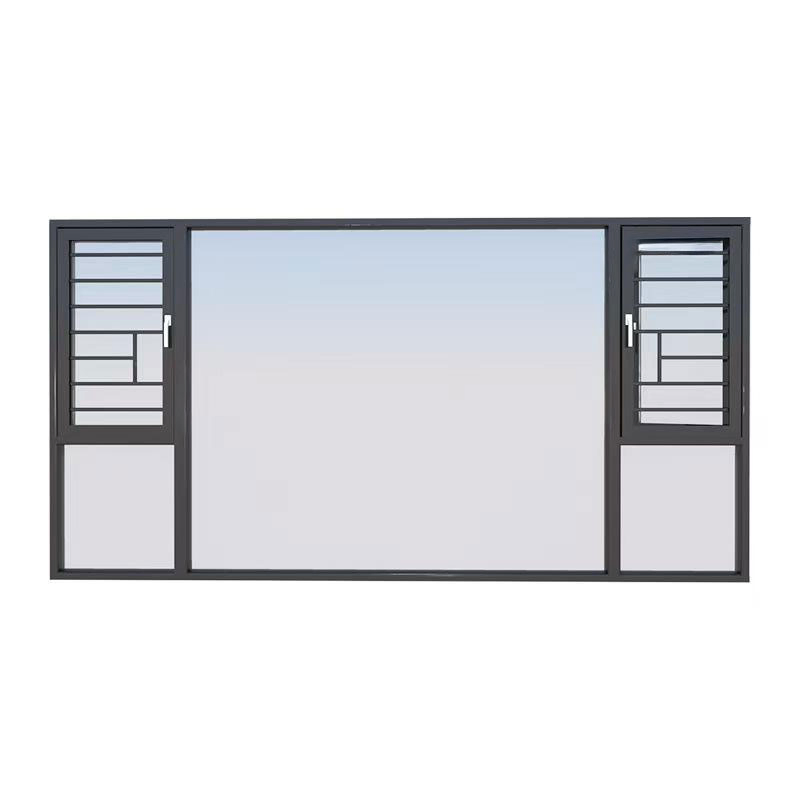 Latest Simple Design Aluminium Profile Soundproof Balcony Glass Casement Windows