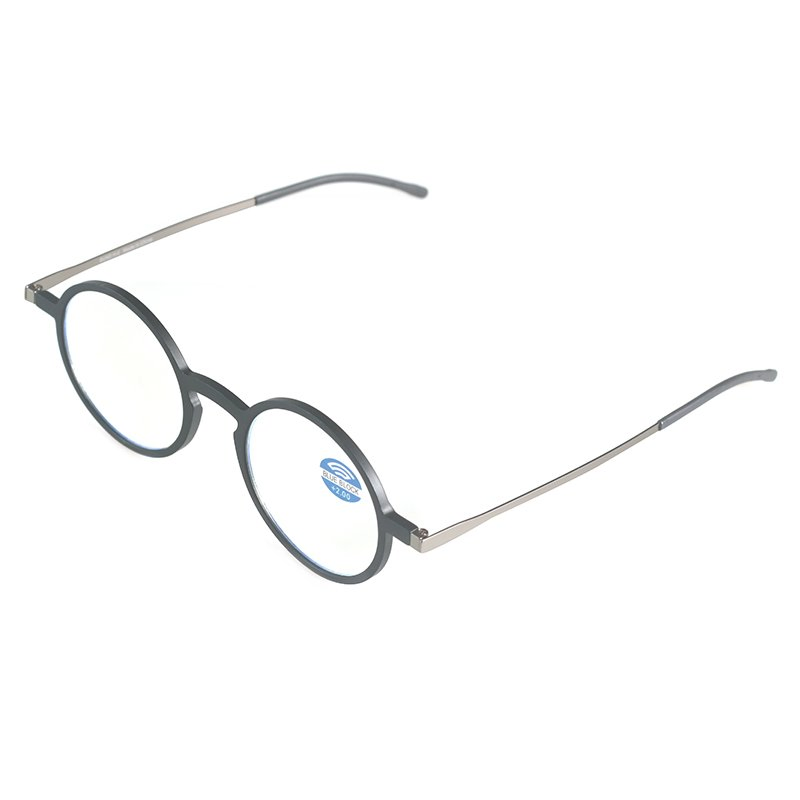 Blue Light Blocking Round Light Reading Glasses with Cases in Ready Stock
