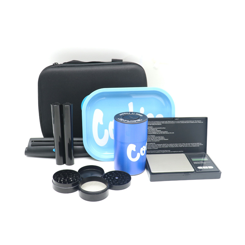 Leather Bag Drop Plastic 8-Piece Set of Smoke Grinder Smoke Set Tray Cigarette Maker Smoking Set