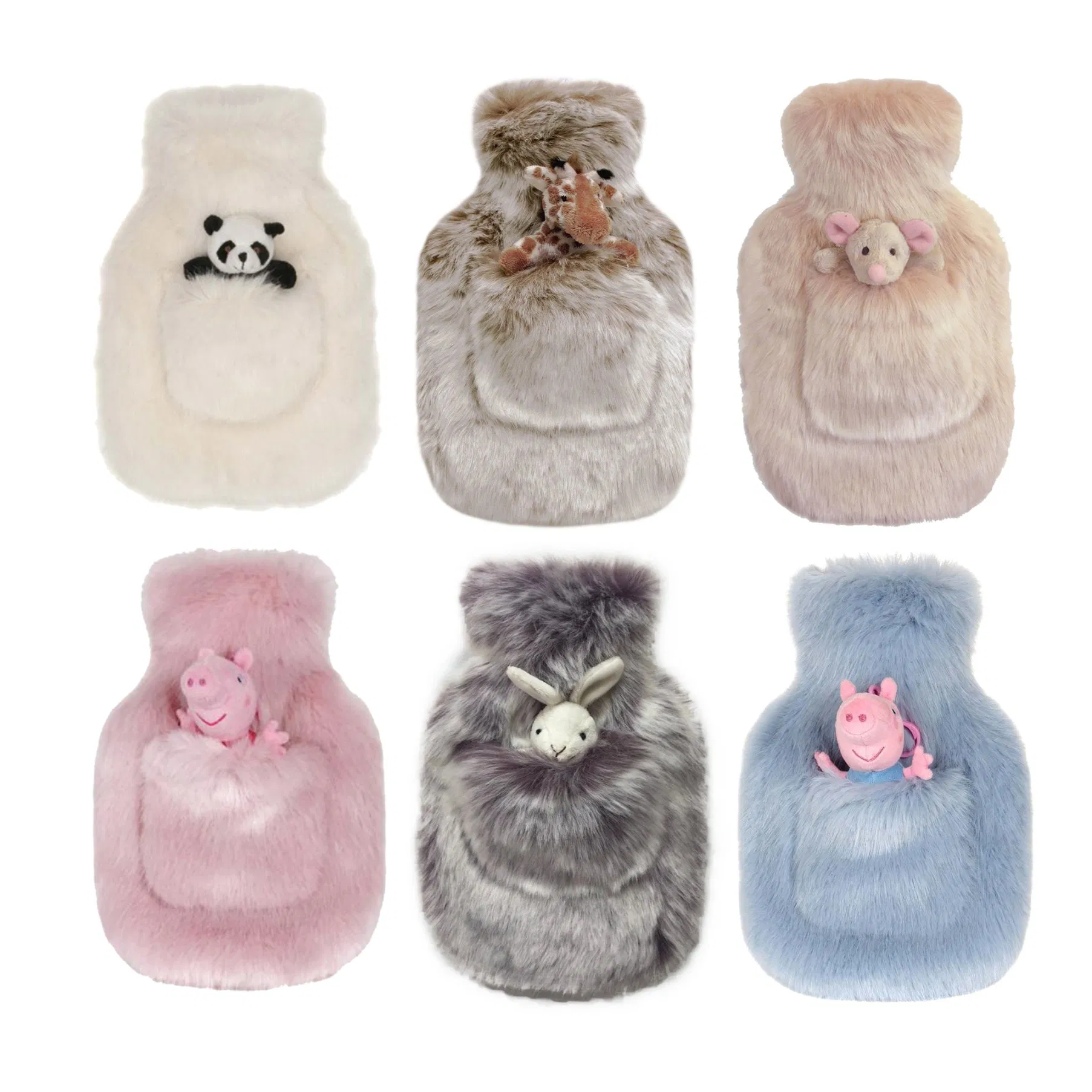 Multi-Colors Natural Rubber Hot Water Bags with Flannel Cover for Winter Use