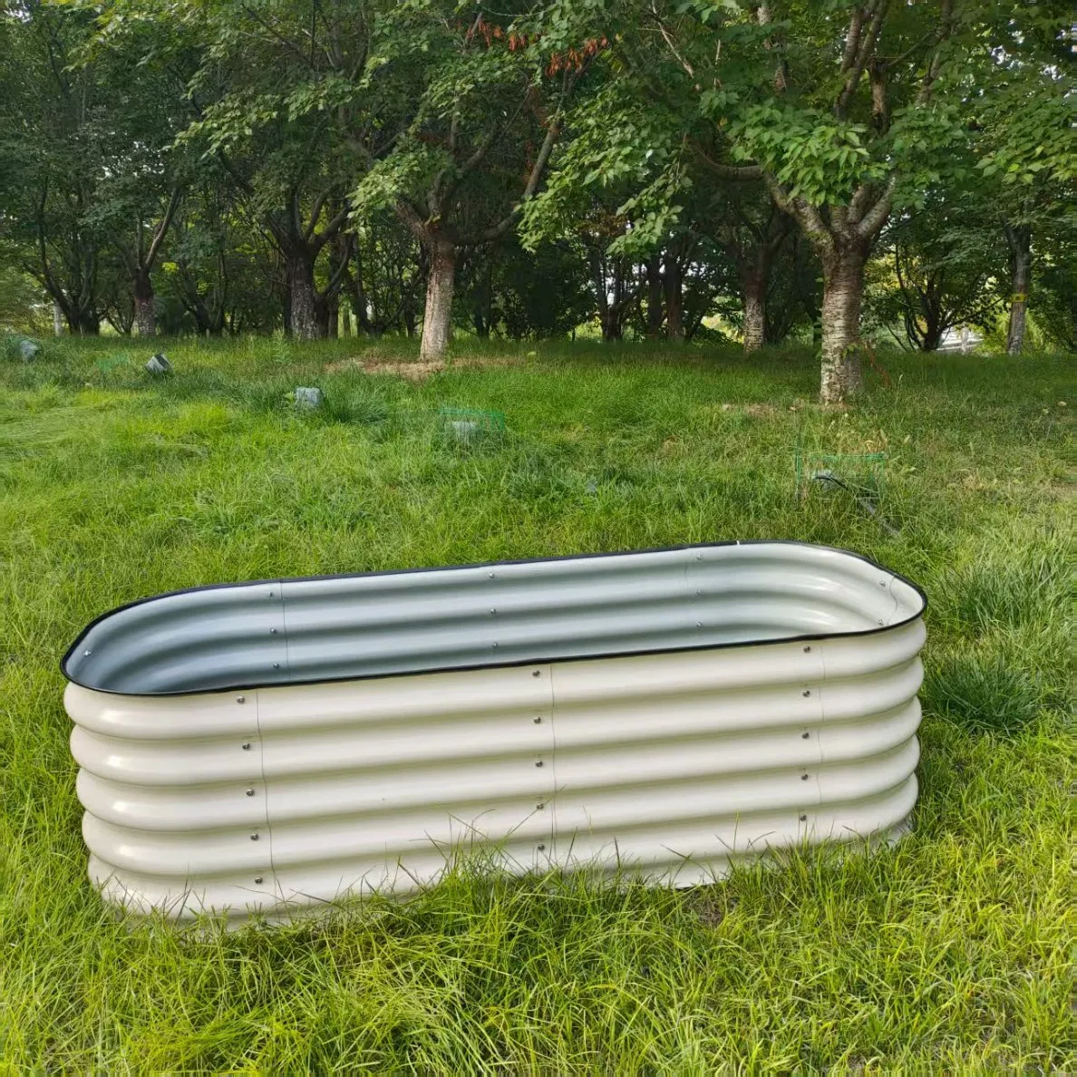 88-Raised Garden Beds Raised Flower Beds S-4.5FT*17in Gabion Baskets Galvanized Steel PVDF Painted Compost Storage Bins Fencing