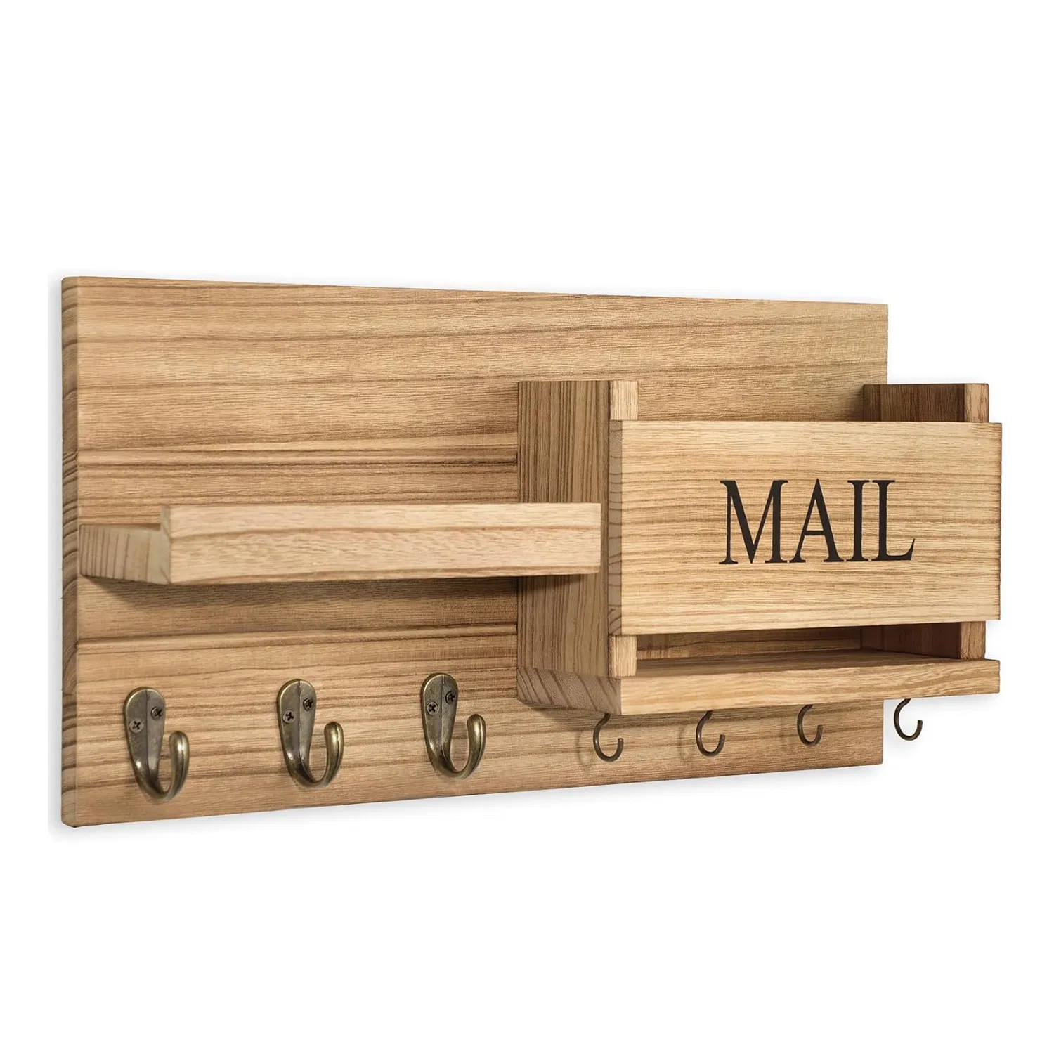 Key Holder with Shelf Includes Letter Holder and Hooks Ez29242